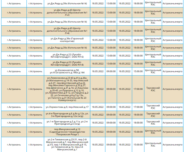 Автобус 13 астрахань расписание. Отключение света в Астрахани сегодня.