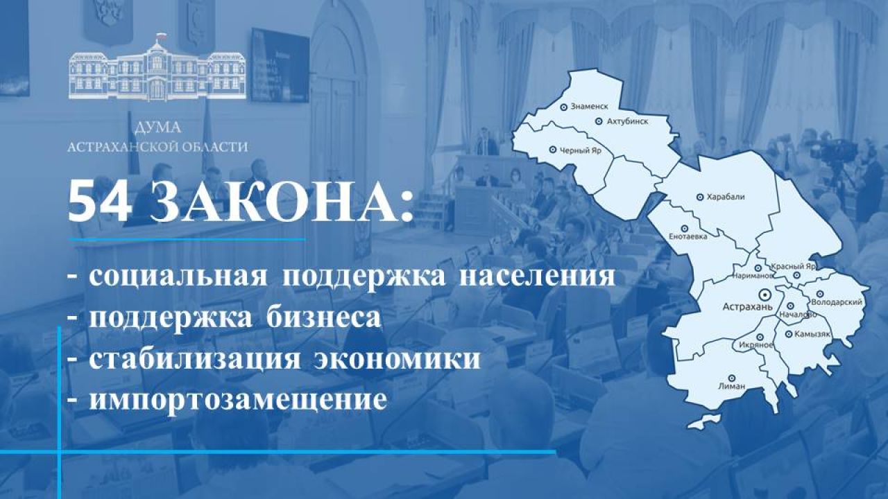 Какие законы приняли астраханские депутаты в первом полугодии